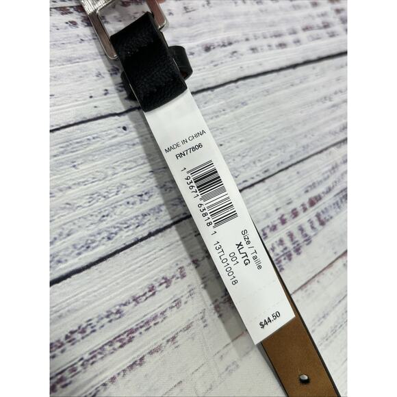 Tommy Hilfiger Womens Black Synthetic Leather Silver Logo Buckle Dress Belt XL‎ main image 6